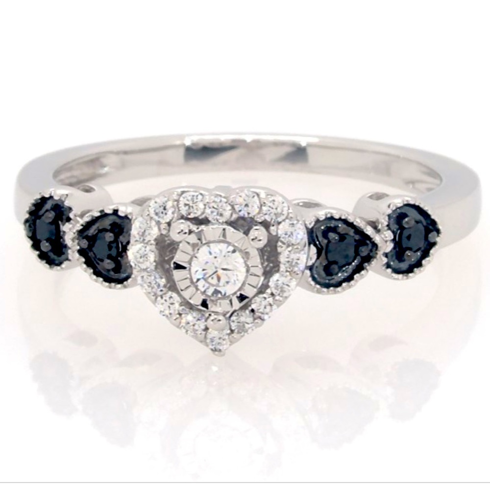 Black/white Diamonds 1/5 ct tw Promjse Ring Sterling Silver from Kay Jewelers